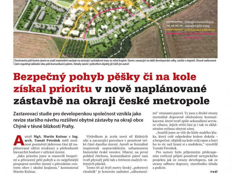 Časopis Moderní obec otiskl článek o naší nové zástavbě v Chýni