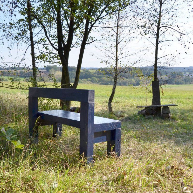 Blue bench