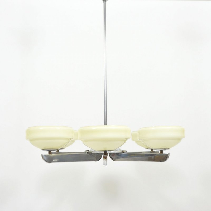 Art deco six light chandelier