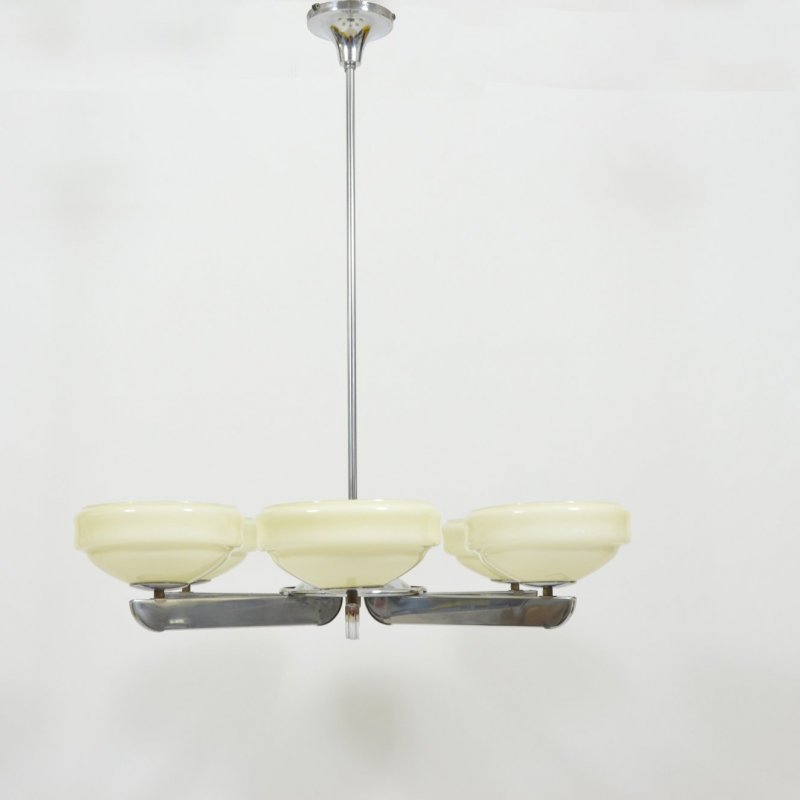 Art deco six light chandelier