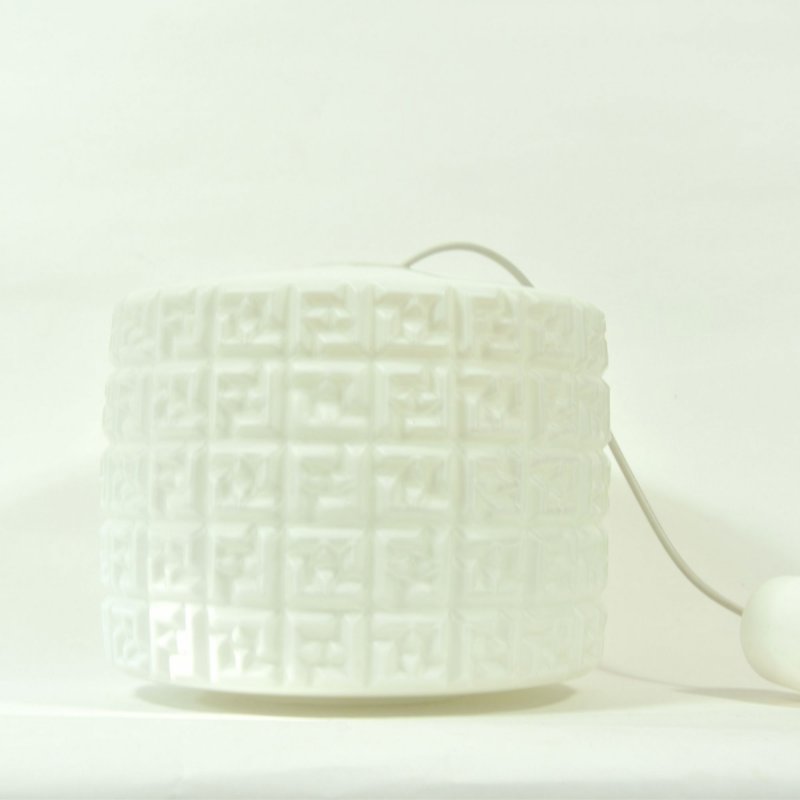 1970s white glass lamshade