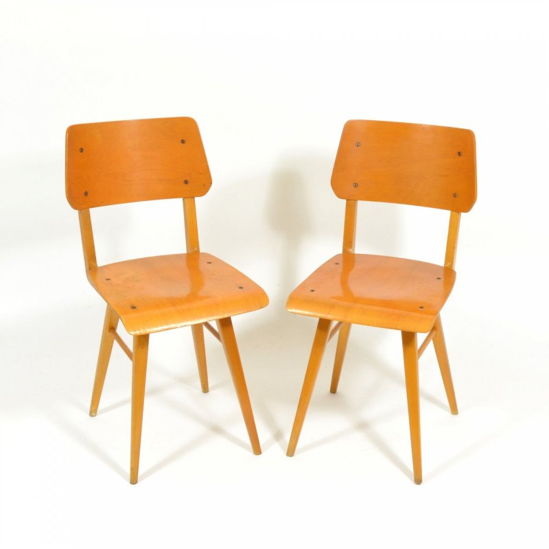 Pair of all-wood chairs