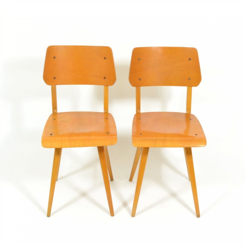 Pair of all-wood chairs