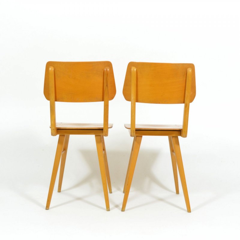 Pair of all-wood chairs