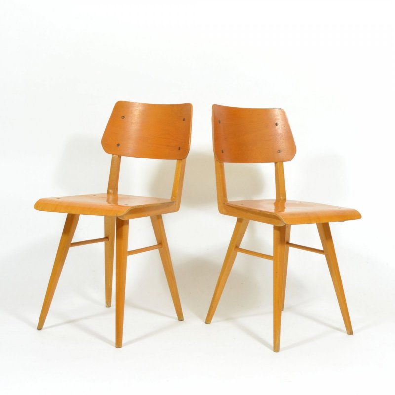 Pair of all-wood chairs