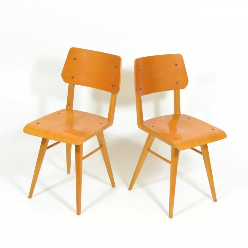 Pair of all-wood chairs