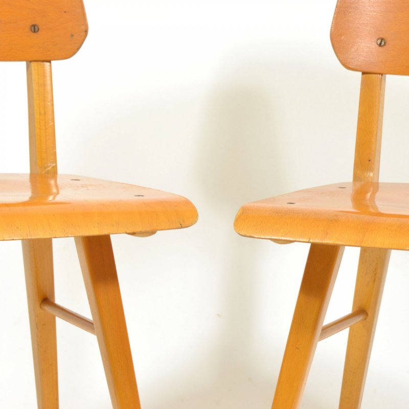 Pair of all-wood chairs