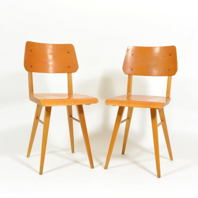 Pair of all-wood chairs