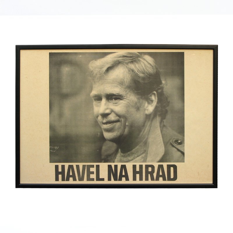 Black and white poster of Havel