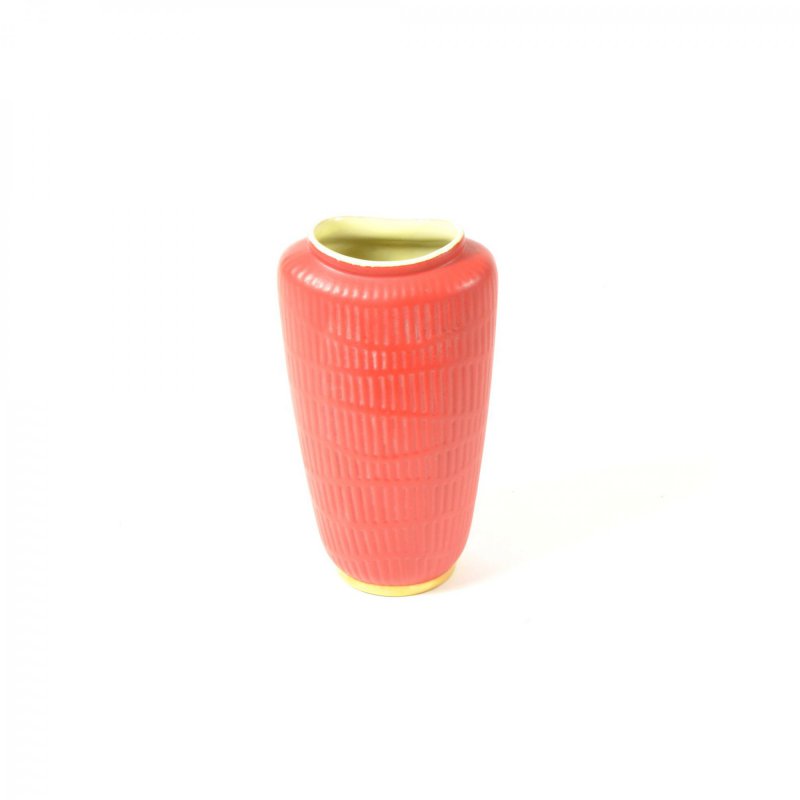 Red ceramic vase