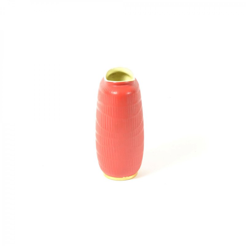 Red ceramic vase