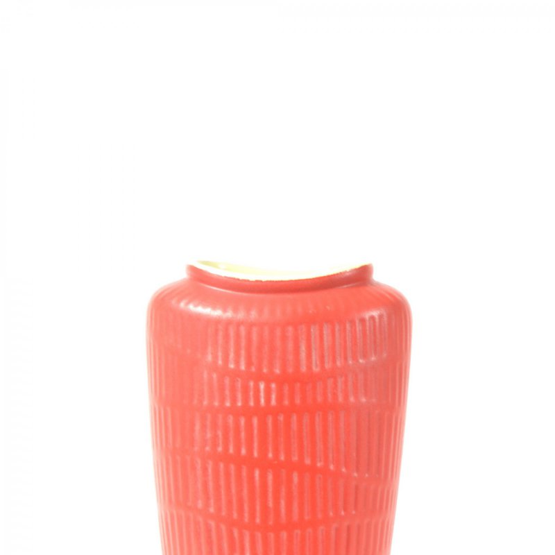 Red ceramic vase