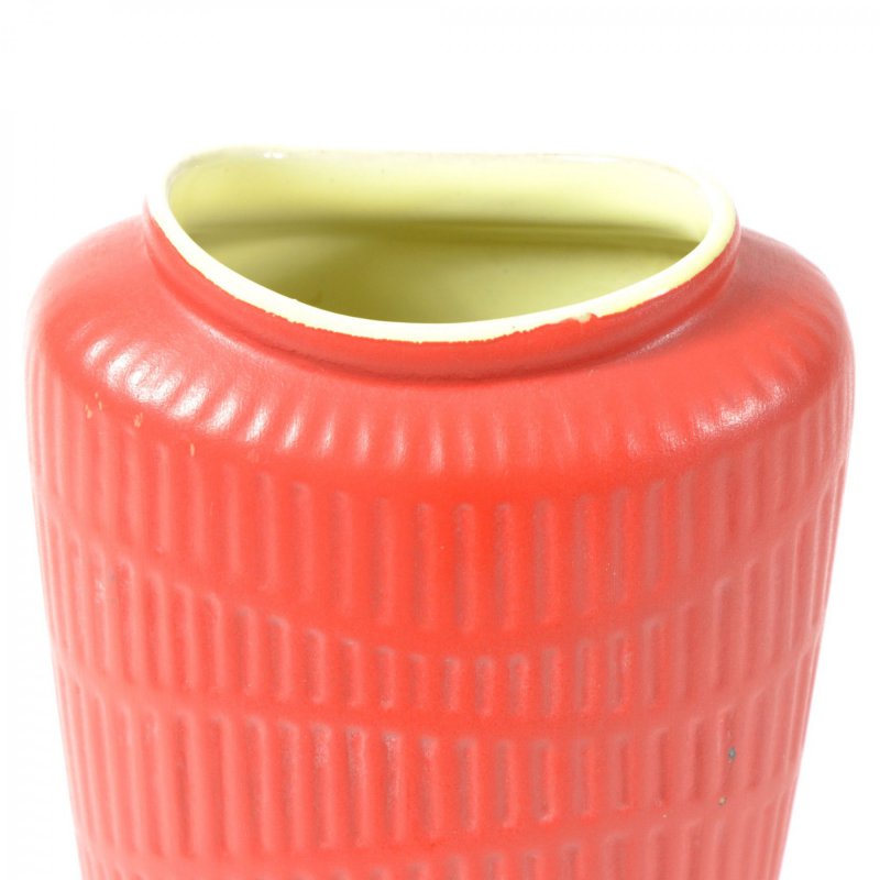 Red ceramic vase