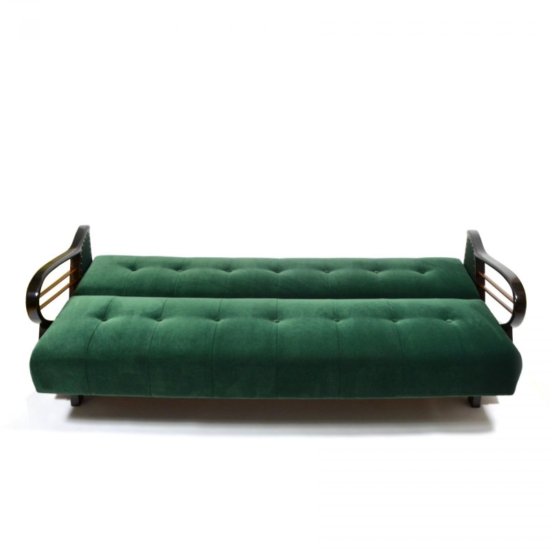 Tmavě zelené sametové sofa