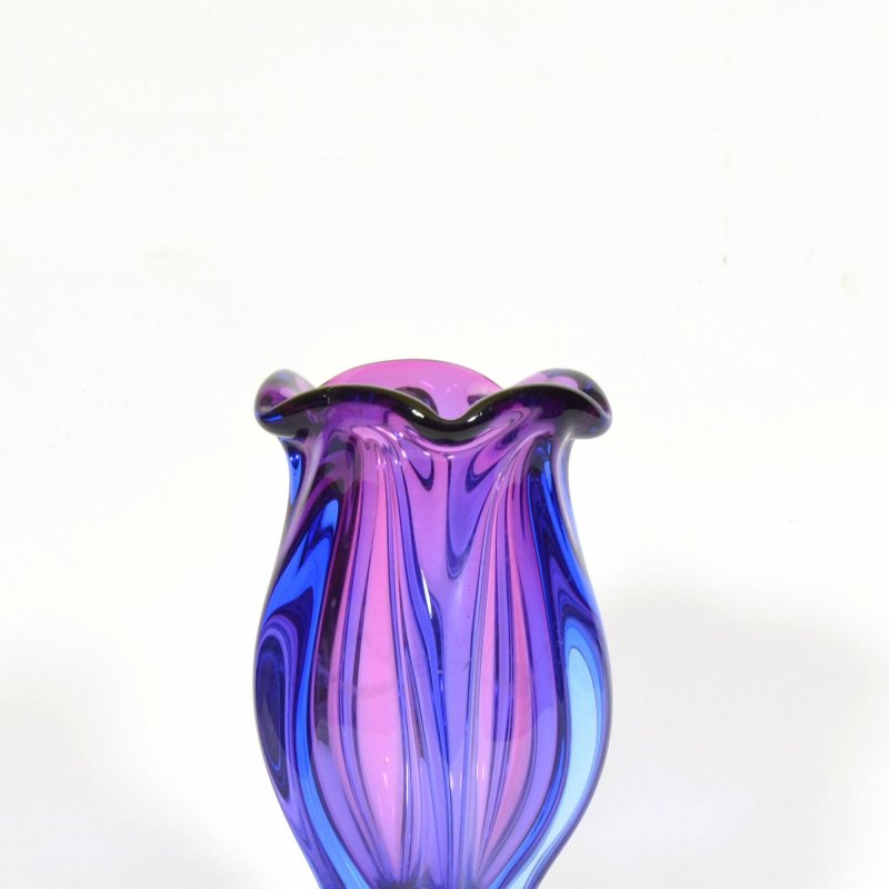Blown glass vase in purple