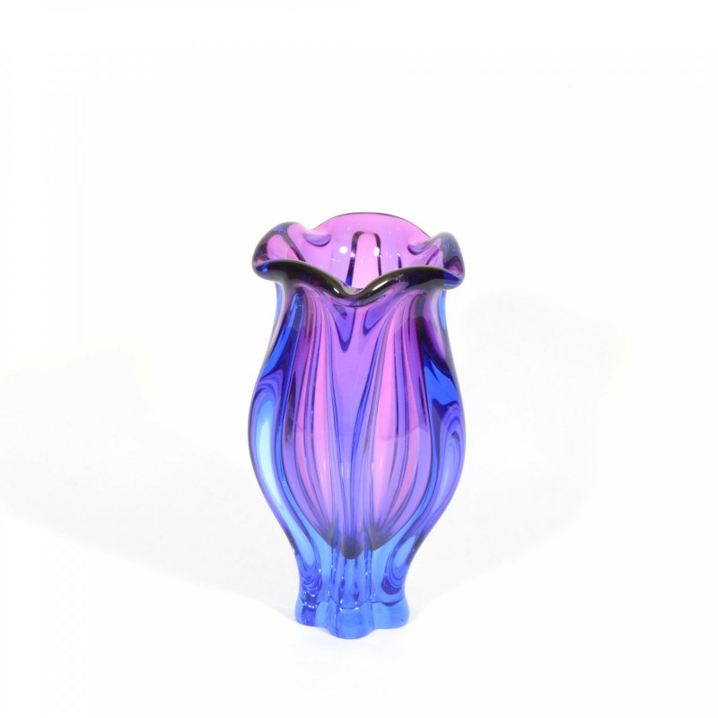 Blown glass vase in purple