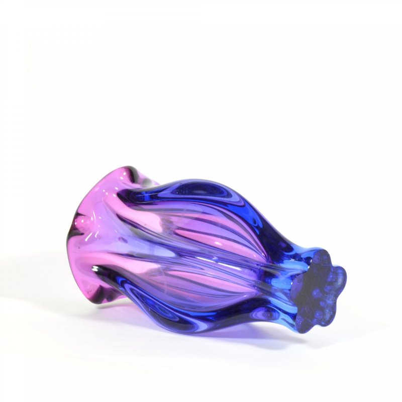 Blown glass vase in purple