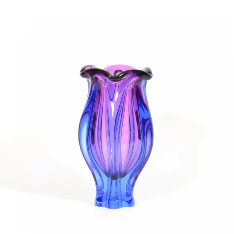 Blown glass vase in purple