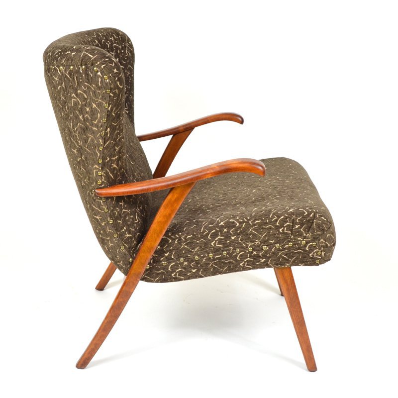 Brown wing armchair