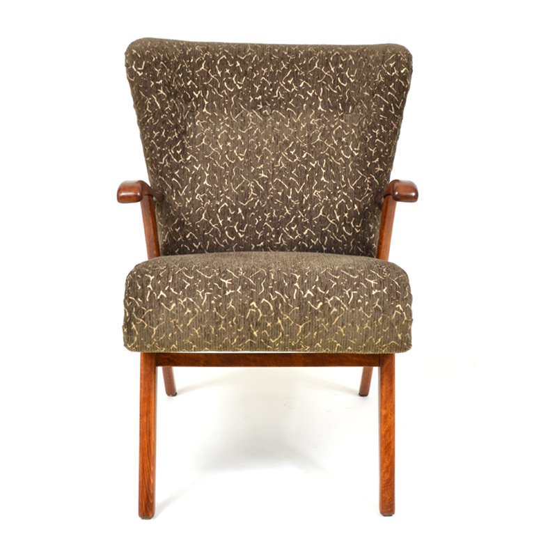 Brown wing armchair