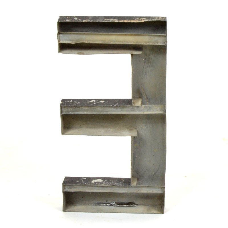 Metal letter E