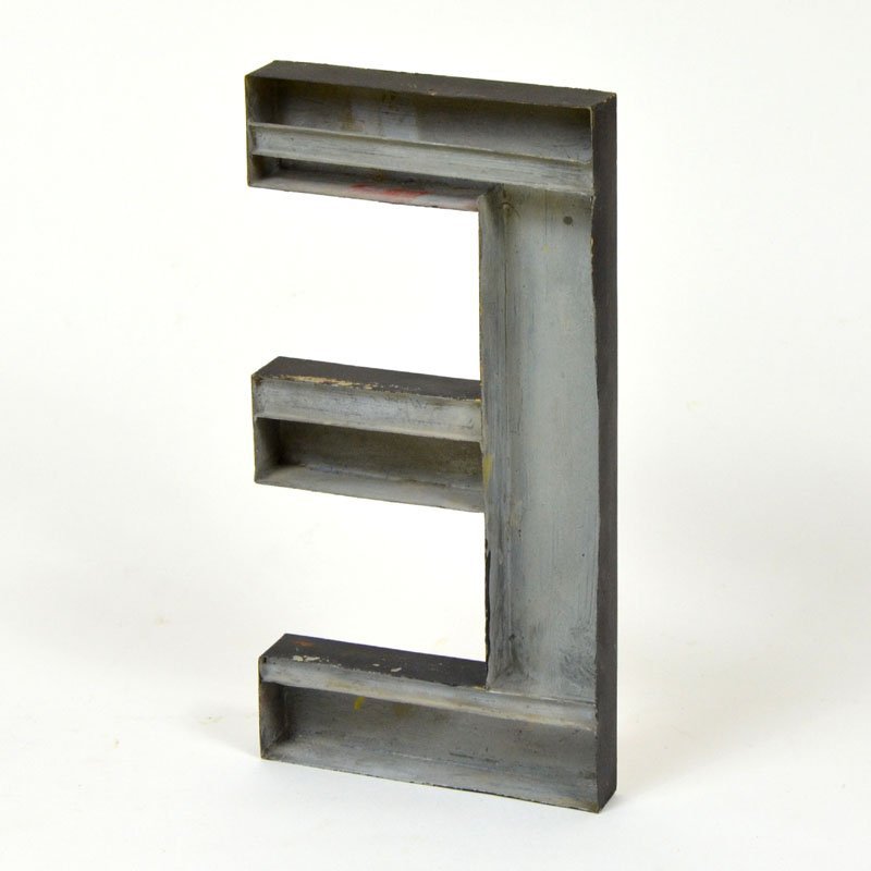 Metal letter E