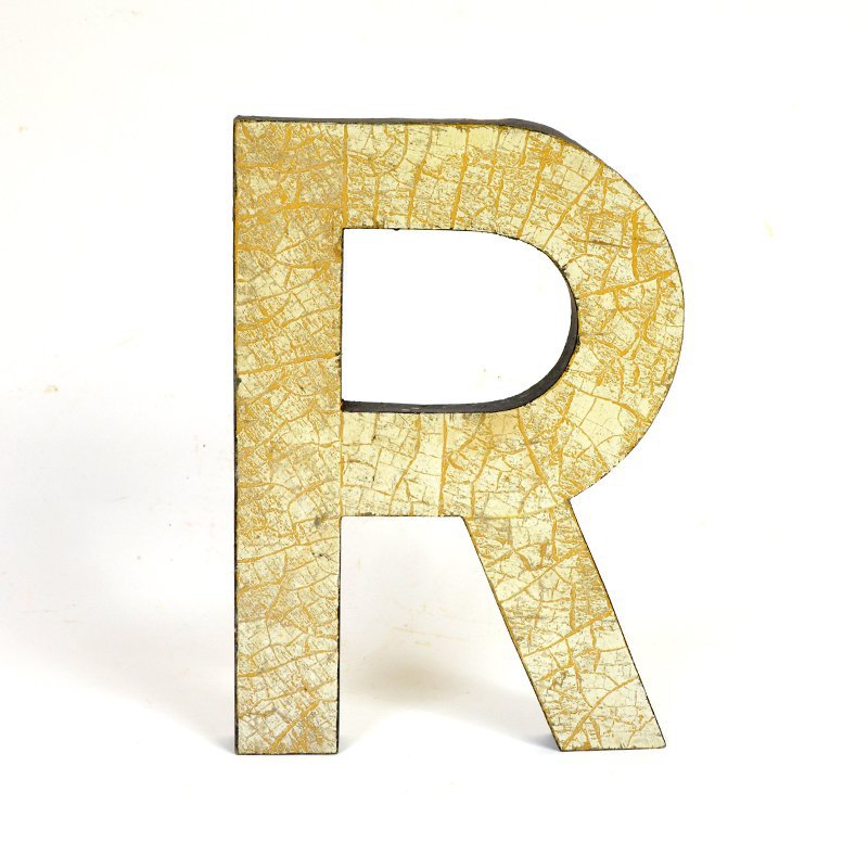 Metal letter R