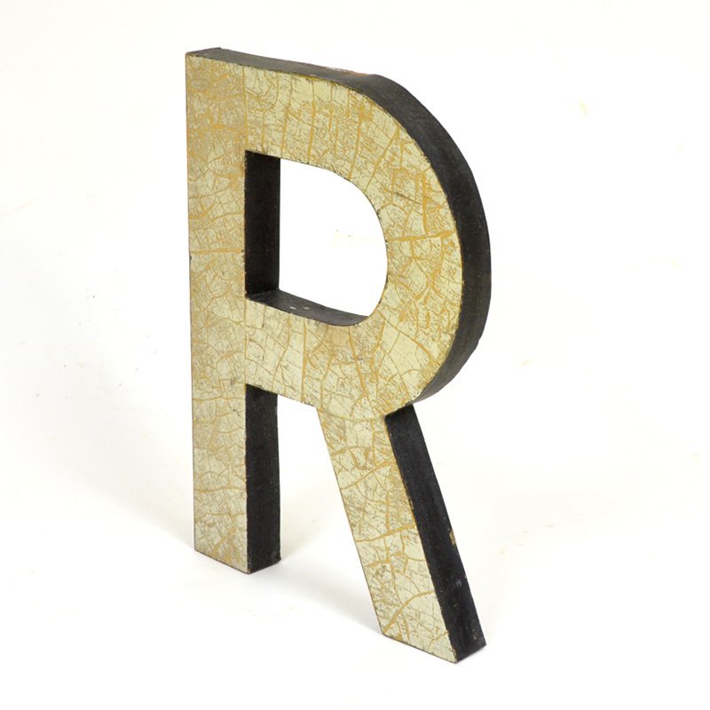 Metal letter R