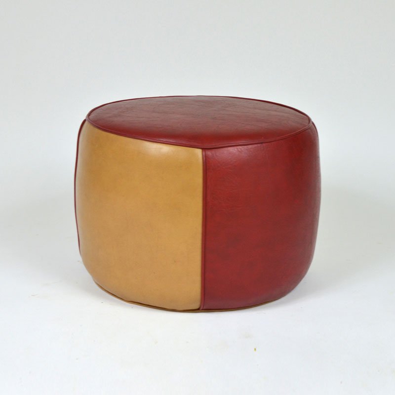 Leather pouffe