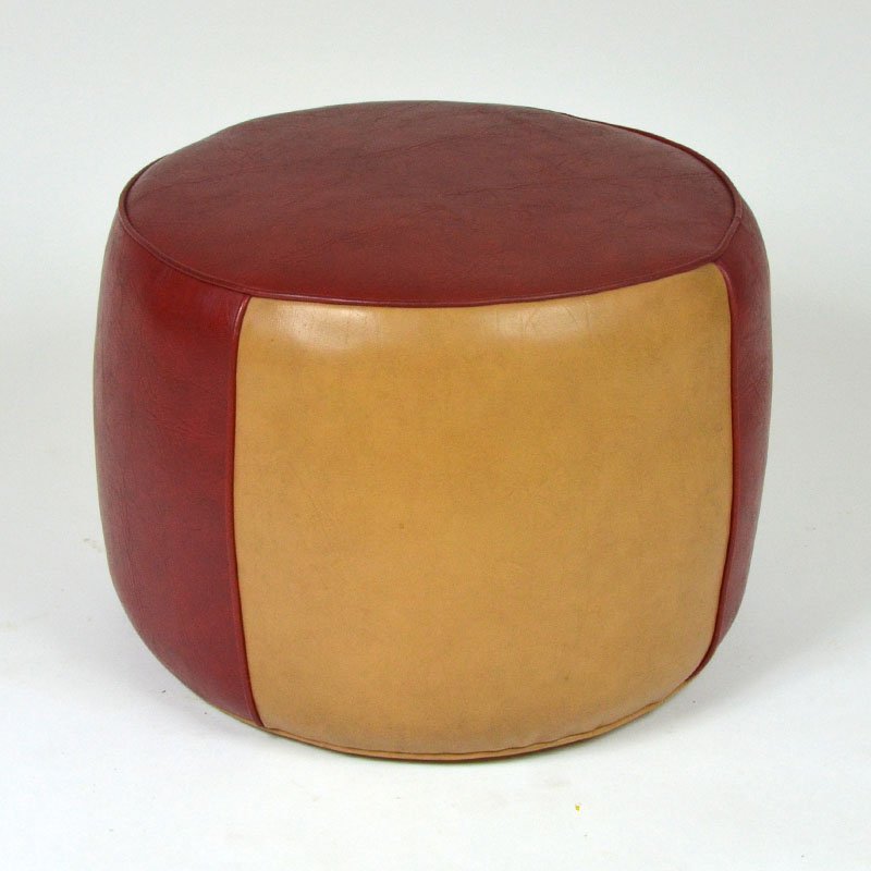 Leather pouffe