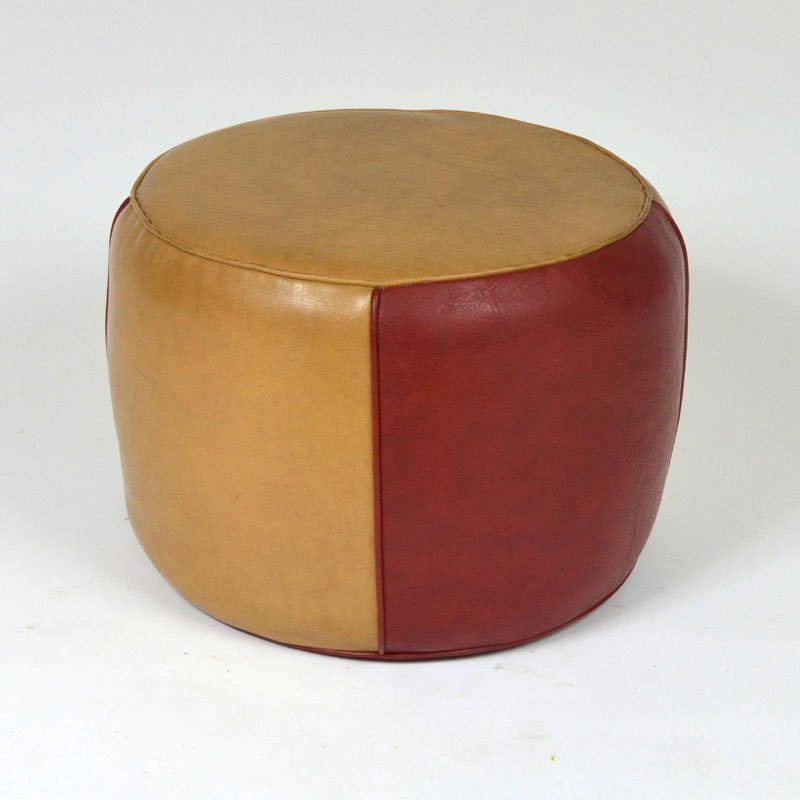 Leather pouffe