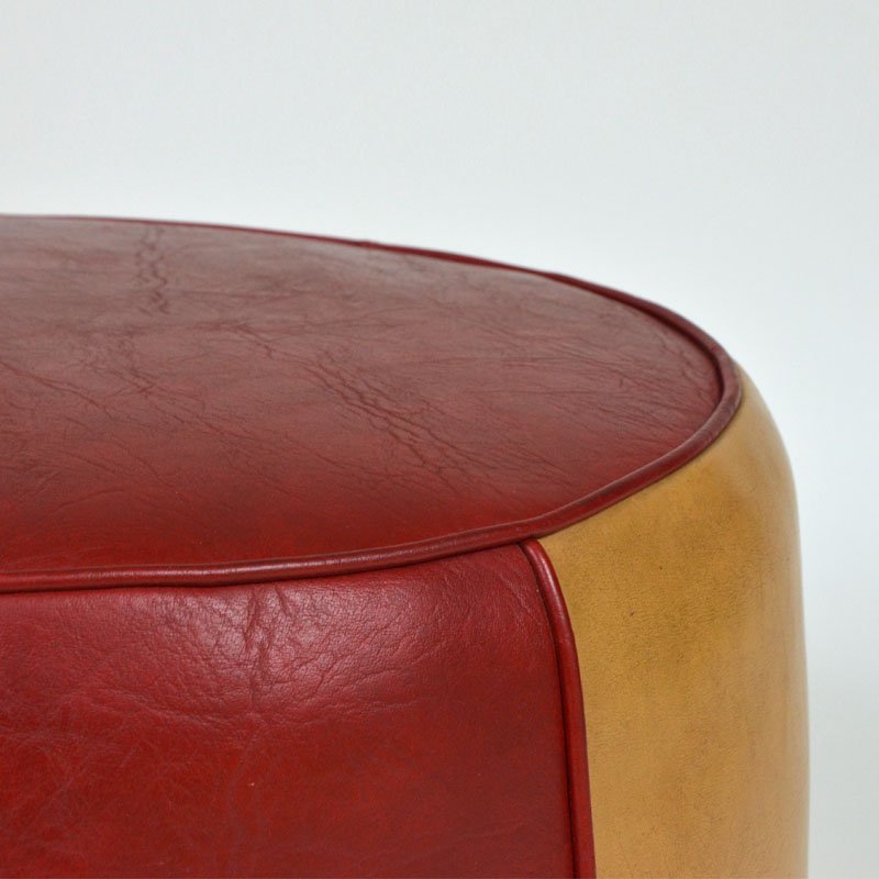 Leather pouffe