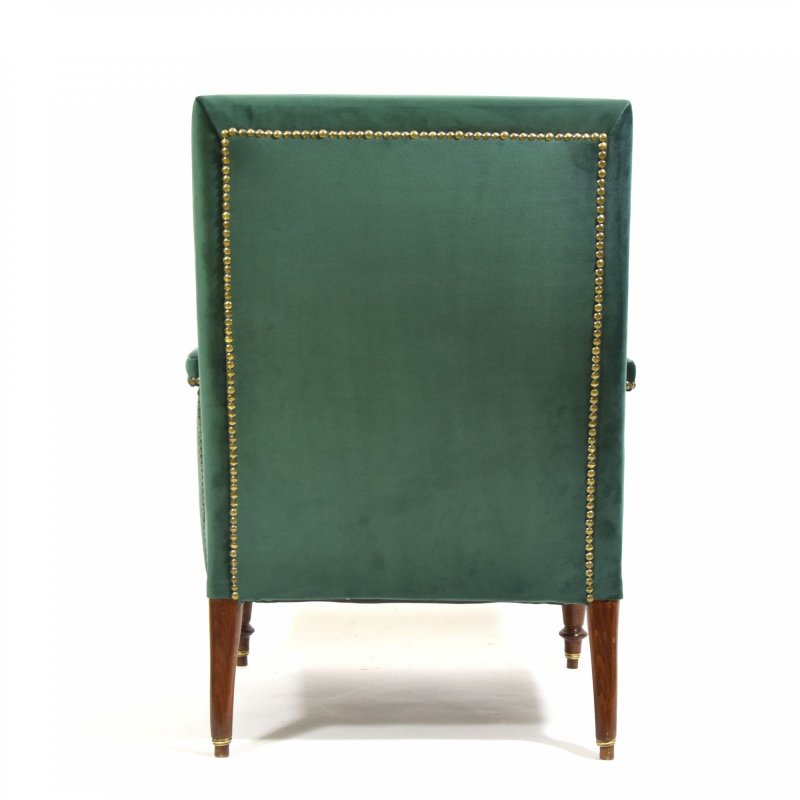Armchair in green velvet
