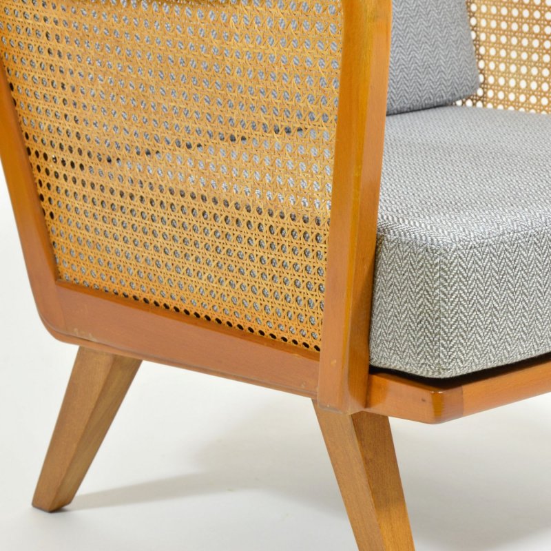 Armchair with rattan strings