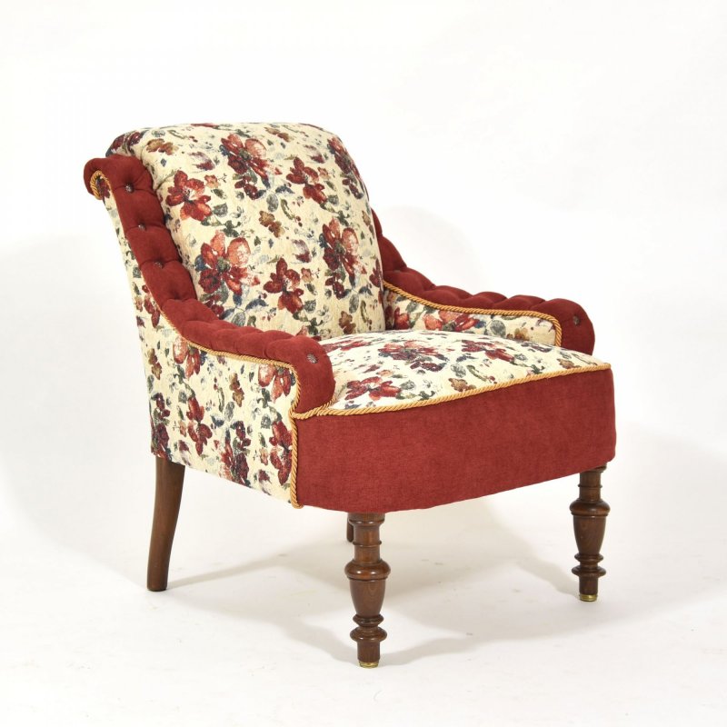 Antique flowered armchair