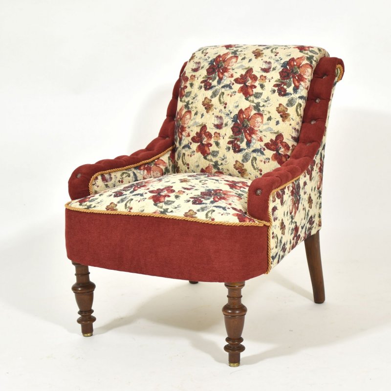 Antique flowered armchair