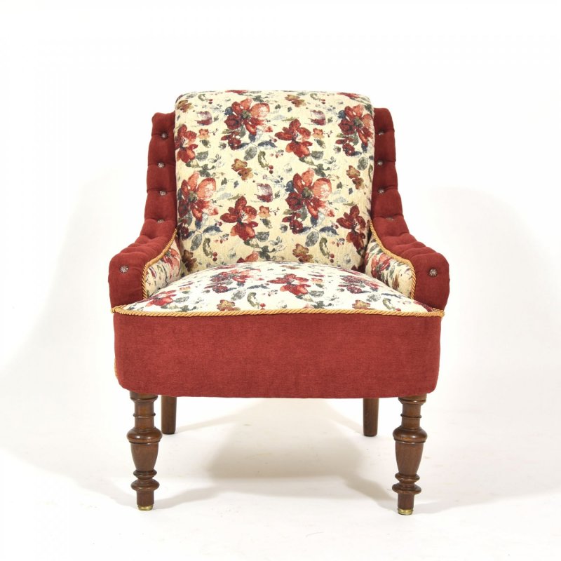 Antique flowered armchair