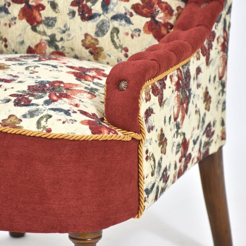 Antique flowered armchair