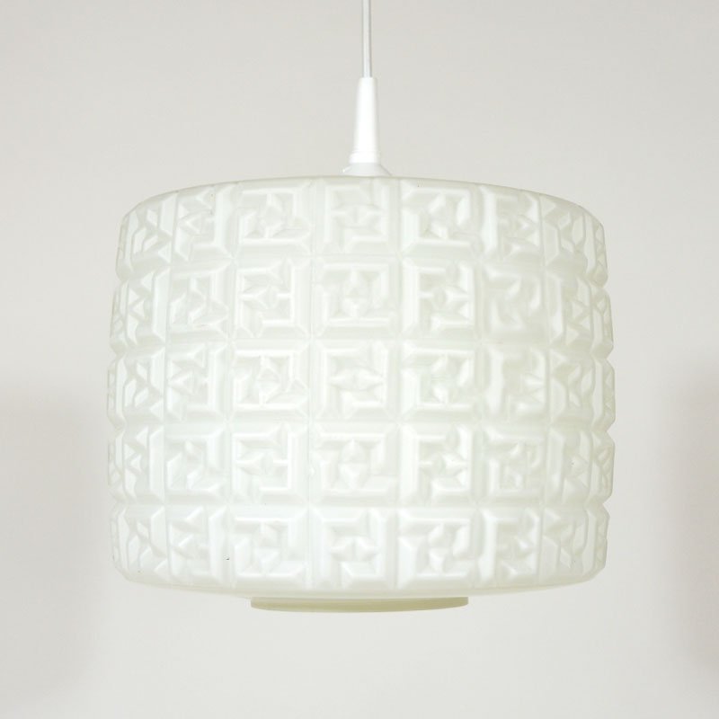 Ceiling with white lampshade