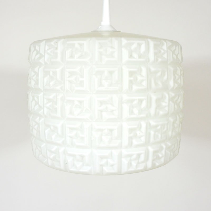 Ceiling with white lampshade