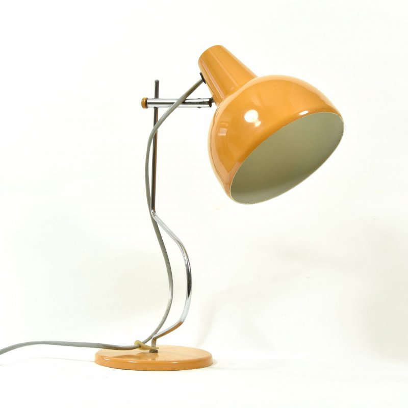 Orange metal desk lamp