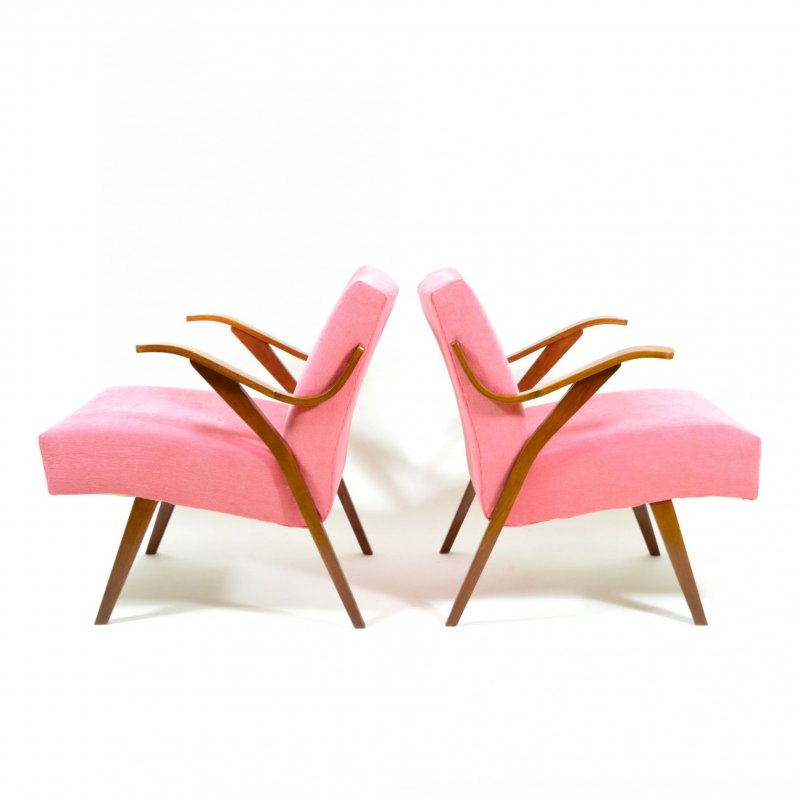 Set of vintage pink armchairs