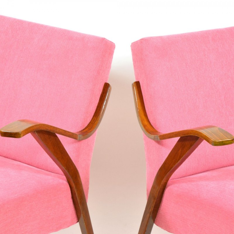 Set of vintage pink armchairs