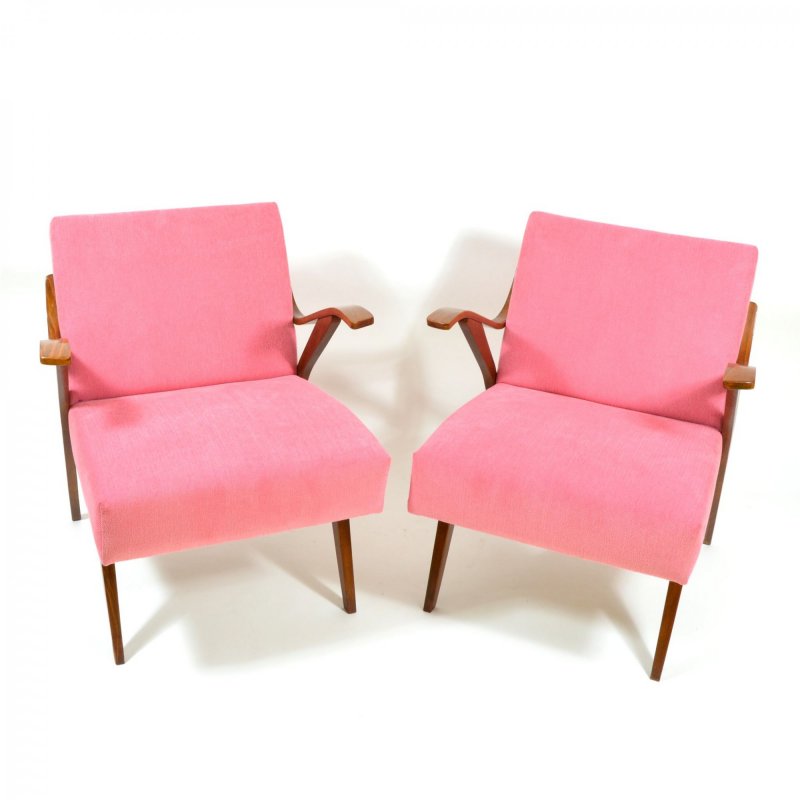 Set of vintage pink armchairs