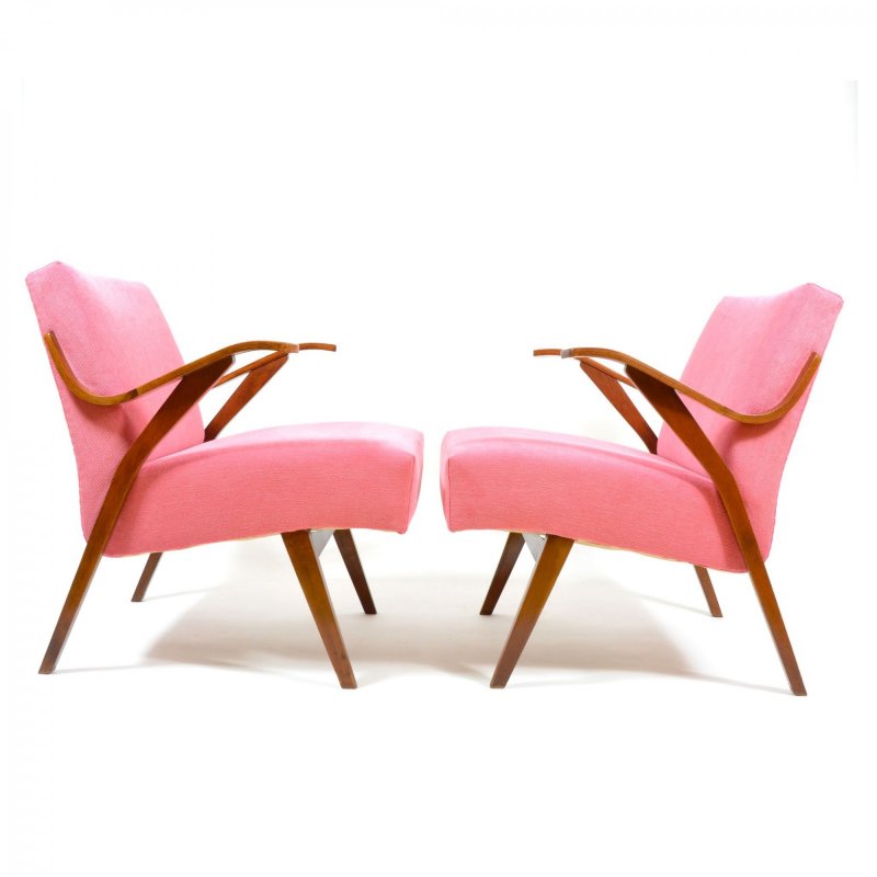 Set of vintage pink armchairs