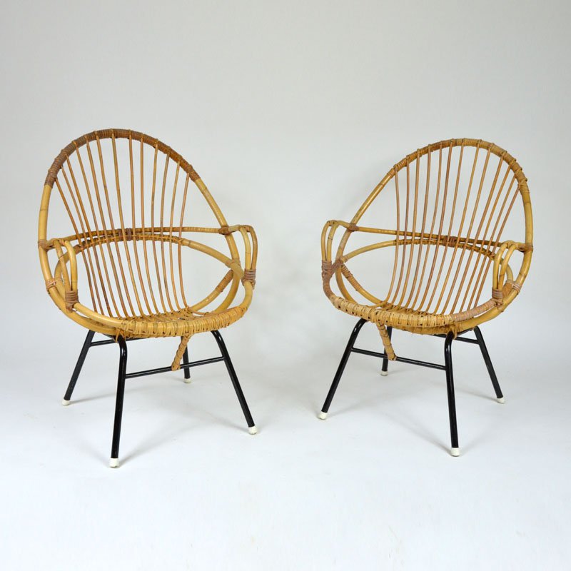 Rattan armchairs