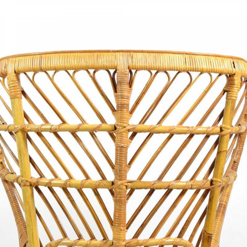 Rattan wingback armchair