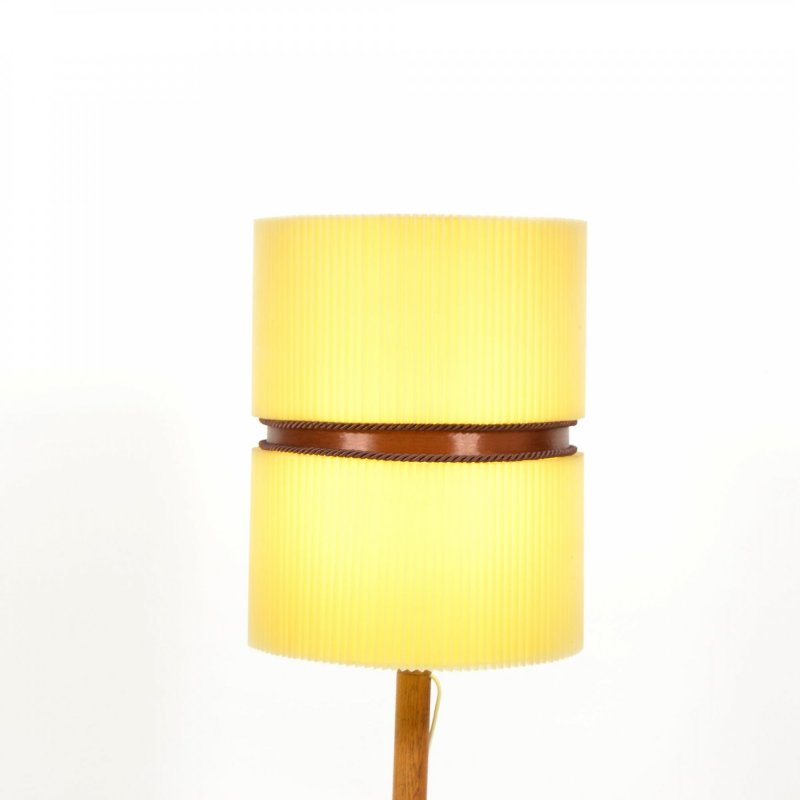 Vintage floor lamp with oak base