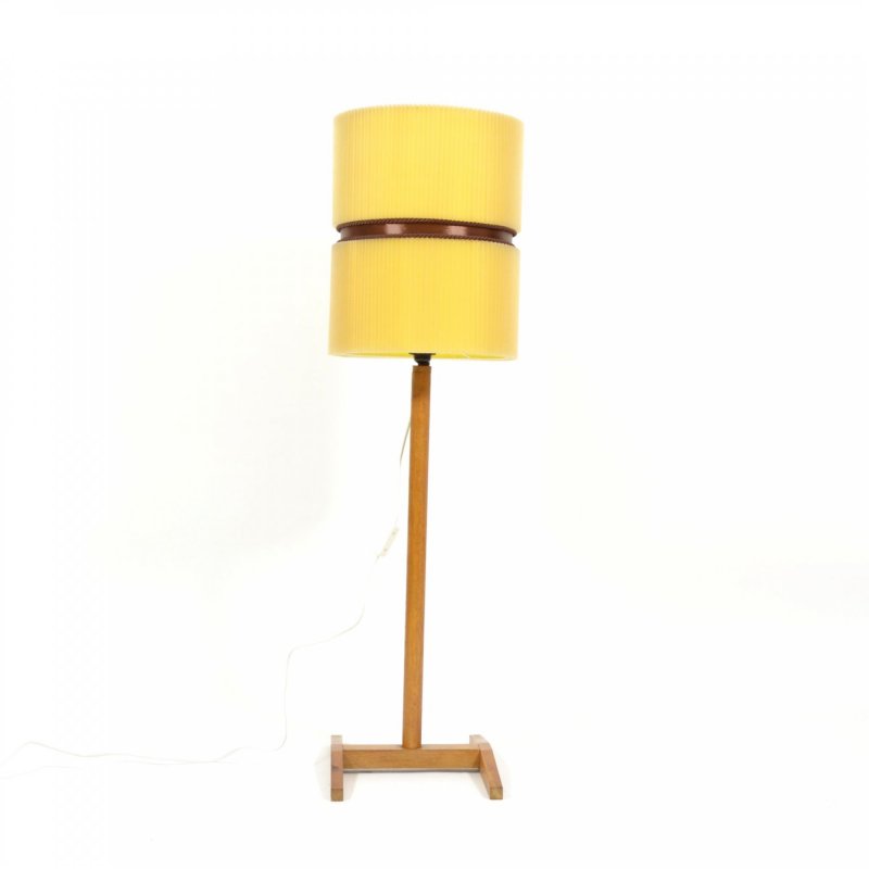 Vintage floor lamp with oak base