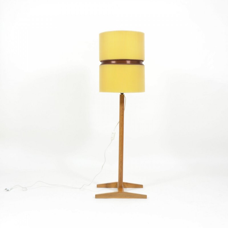 Vintage floor lamp with oak base